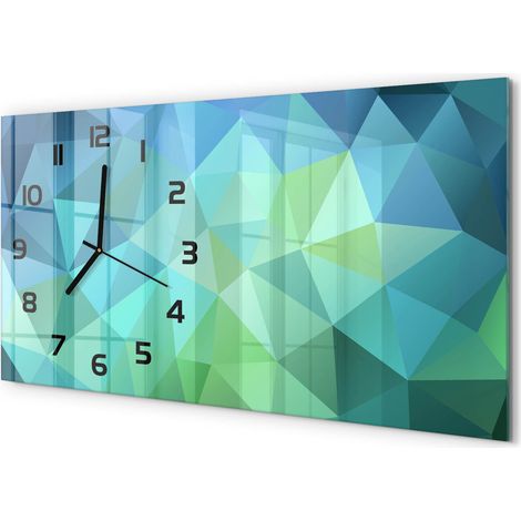 Horloge Murale Design Original 60x30 cm Verre Trempé Silencieuse Salon Arrière-plan abstrait (1/5)