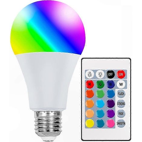 Ampoule LED E27 25W RGB 16 Couleurs avec Télécommande, Lampe Intelligente Dimmable Lumière Blanche Pure pour Salon Jardin Fête (1/5)