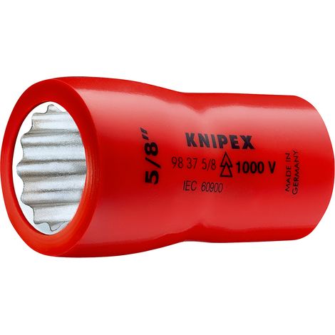 KNIPEX 98 37 5/16" Steckschlüsseleinsatz (Doppel-Sechskant) mit Innenvierkant 3/8" 42 mm