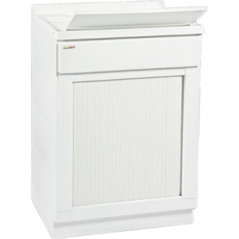 Mobile Lavatoio 45 x 50 H87 cm - Adatto Per Esterni - Installazione A Terra - Colore Bianco - Vasca In Metacrilato
