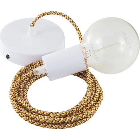 Lampada sospensione creative cables rx01 pixel rame tessile 50 cm (1/3)