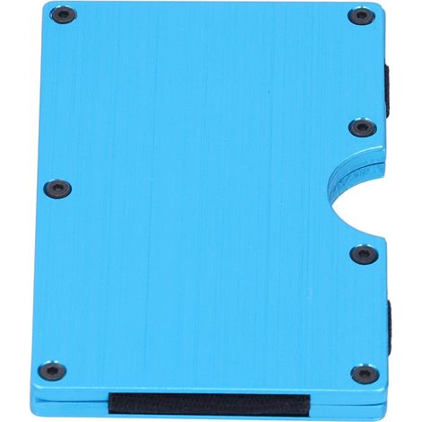 Porte-cartes de visite métallique fin en acier inoxydable, boîte à cartes professionnelle pour homme, portefeuille cadeau (Bleu x 11) (1/5)