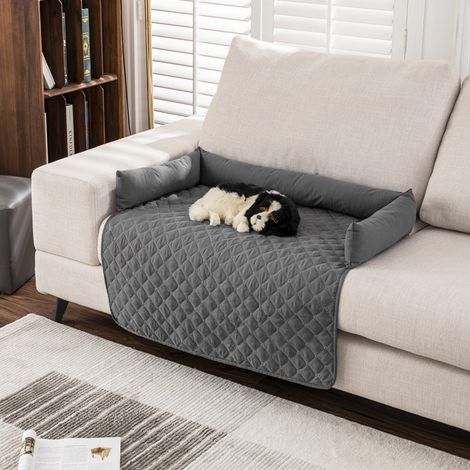 Grey Water-repellent and Cat-scratch-resistant Pet Bed Mat with Pillow 75cm(W) x 75cm(D) x 12cm(H) (1/5)