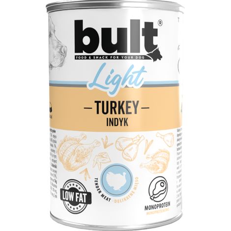 BULT LIGHT Nassfutter für Hunde, Truthahn, Dose 400g, Monoprotein (1/2)