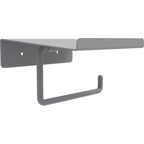 1 Porte-Papier Toilette Mural, Métal Gris, Style Industriel, Pour Salle de Bain et WC