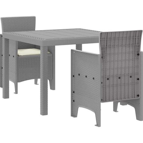 Maison Exclusive - Garten Essgruppe 3 stk. Hellgrau Polypropylen (1/5)