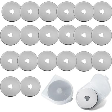 Pièces Lames pour Cutter Rotatif de mm Lames de Rechange pour Cutter Lames Rondes avec Étui de Rangement pour Quilting Papier Tissu Scrapbooking Couture Coupe-Tissu (1/5)