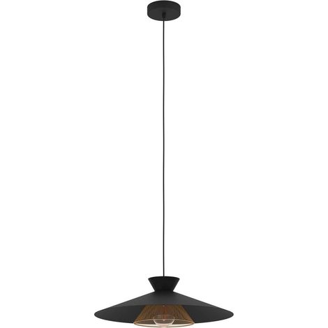 Lampadario A Sospensione Vintage Grizedale Acciaio Nero Ottone 1 Luce E27 (1/2)