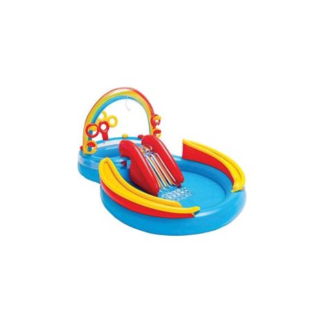PISCINA GONFIABILE OVALE GIOCO ACQUA SCIVOLO  +2 ANNI  cm.297x193x135h.  peso kg.7,80 (57453)    INTEX