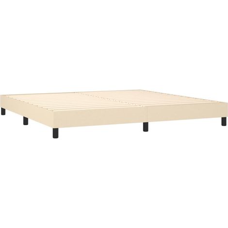 Somier de láminas sobre patas estructura de cama 200x200 cm tela crema TDL0207252