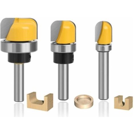 3 Pièces Fraise Bois Fond Rond, Mèches Carbide Router Bits 8mm, Fraise pour Défonceuse pour le Bois Tendre et Dur, Panneaux de Particules, MDF, Panneaux Compacts en Contreplaqué (1/5)