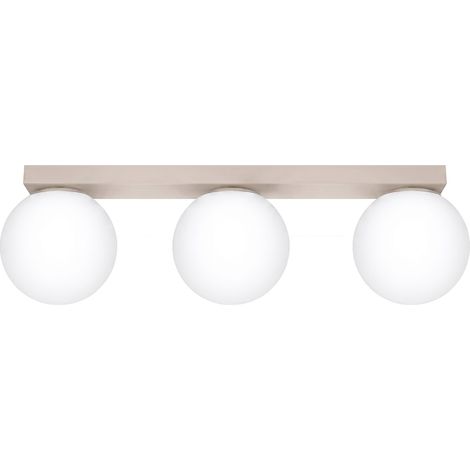 Plafones Yoli taupe acero/vidrio 3xG9 50cm Sollux (1/5)