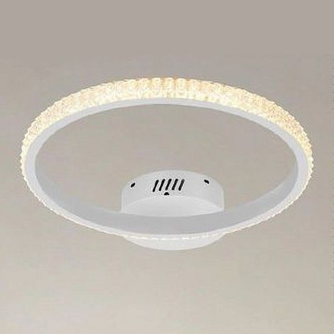 TRADE SHOP - Plafoniera Led 28w Bianco Cerchio Effetto Cristallo Luce Calda Naturale Fredda 31746 -