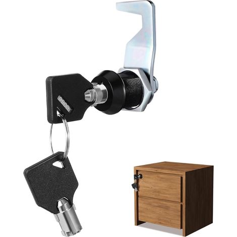 Kit de 2 verrous à came HOMSFOU pour meubles, double clé, à utiliser (1/5)