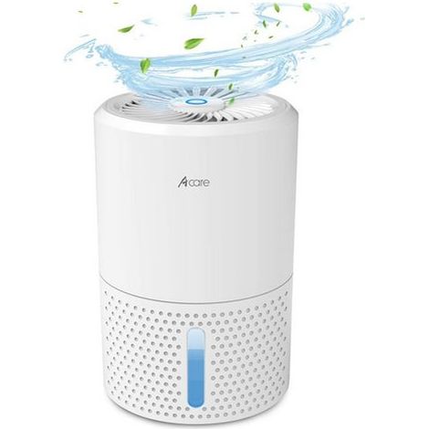 Déshumidificateur, purificateur d'air,Petit déshumidificateur, 300ML/D, pour pièces de 20 m³, réservoir de 0,90 l, réservoir d'eau de 900ML, puissance 22,5 W, 1kg, 10-20m, KINSI (1/5)