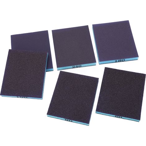 Blocs de ponçage double face 6 pièces, grains 60-320 pour bois et élimination de rouille (1/5)