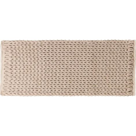 Tapis de Salle de Bain "Tissé Épais" 50x120cm Naturel (1/3)