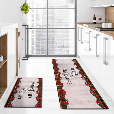 Christmas Kitchen Floor Mat, Non-Slip Mat, Winter Entrance Mat, Anti-Slip Door Mat - JWF7190 - 40600.8cm
