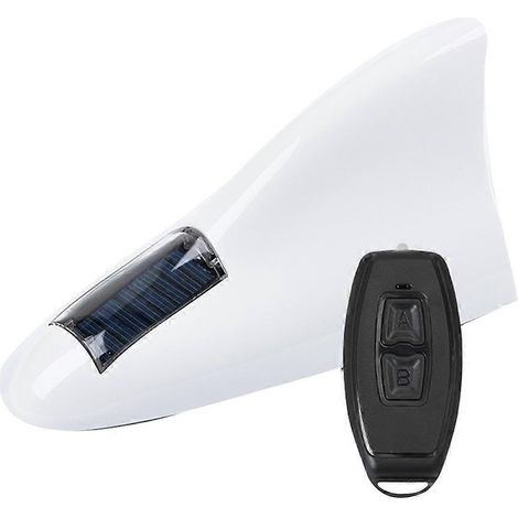 Antenne magnétique solaire pour voiture, aileron de toit, feux de signalisation arrière à LED clignotants, télécommande, blanc (1/5)