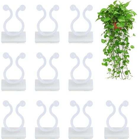 50 clips de soporte para plantas trepadoras, clips para plantas de pared, clips para enredaderas, clips para plantas trepadoras - Blanco