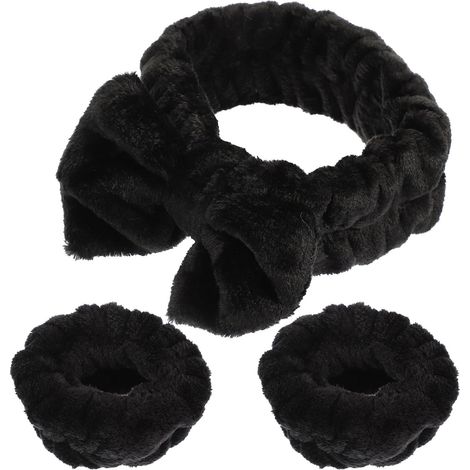 Wide, Black Fabric Plain Knot Headband for Hair (1/5)
