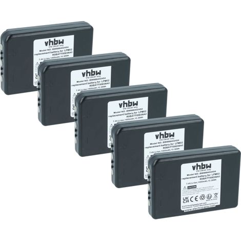 vhbw 5x Akku Ersatz für Autec R0BATT00E08A0, LPM02 für Industrie-Funkfernsteuerung Fernbedienung (1400 mAh, 7,4 V, Li-Ion)