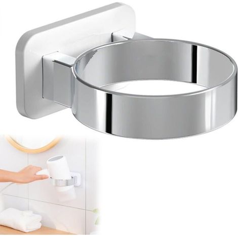 Supporto da parete per asciugacapelli, supporto in acciaio inox, supporto per piastra per capelli, supporto per asciugacapelli, supporto adesivo senza foratura