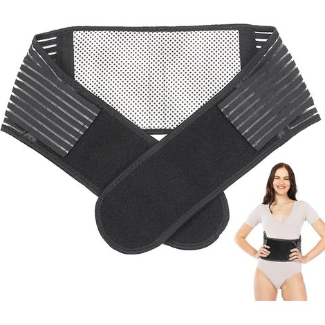 Ceinture lombaire magnétique, sangle dorsale, soutien et stabilisation, pour hommes et femmes, respirante pour soulager la douleur et prévenir les blessures pendant le sport, noire, L