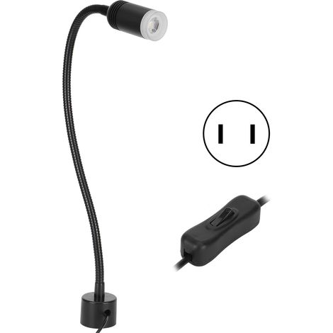 Lampe de travail LED 5W à col de cygne réglable pour machine à coudre, entretien, avec base magnétique, prise US 110‑220V (1/5)