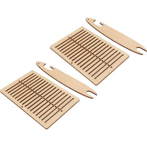 Webrahmen Set di 2 Telai da Tessitura in Legno di Pioppo Liscio con Navette – Design Naturale per Arte Tessile e Decorazione Casa (1/5)