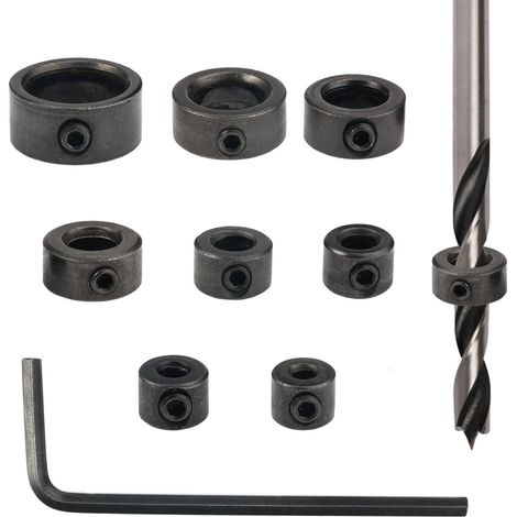 8 pièces Butée de Profondeur de Foret, 3-16 mm Bagues d'Arrêt de Perçage (1/5)