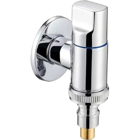 Robinet de machine à laver en laiton massif, robinet mural simple eau froide, vanne d'arrêt automatique d'eau trip p (1/5)