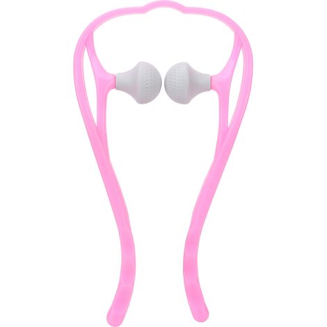 Rouleau massage manuel cervical, outil de massage des points trigger pour cou et épaules, auto-massage rose, thérapie musculaire portable (1/5)