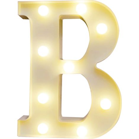 LED-beleuchtete Buchstaben, warmweißes Nachtlicht, Betrieb mit 2 AA-Batterien, IP54 wasserdicht (weiß)