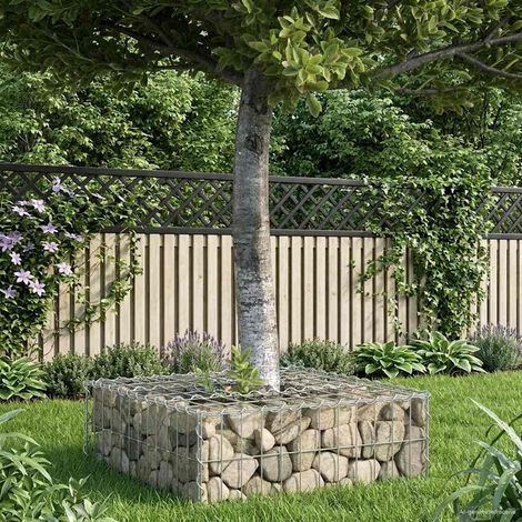 Gabionen Hochbeet Silber 60 x 60 x 20 cm Verzinkter Stahl