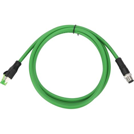 Câble Ethernet blindé M12 vers RJ45, connecteur IP67 étanche, fil 24 AWG, cordon de raccordement industriel (1/5)