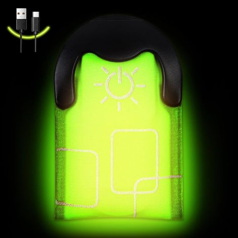 USB Rechargeable LED Light-Up Armbands, Reflective LED Running Armbands, Adjustable Flashing Band with Safety Clip for Jogging and Cycling (1/5)