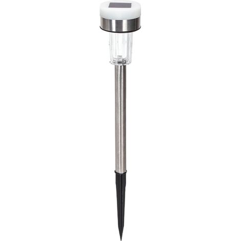 Lampioncino segnapassi Led Pot 0,012W Argento in acciaio con pannello solare IP44 Bianco freddo 6500K con sensore crepuscolare Aigostar (1/5)
