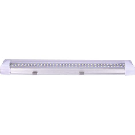 LED néon, 72 LED pour intérieur de voiture - 12 V - 4.5 W - avec interrupteur marche/arrêt pour camion, camping-car, bateau - 1 bande, blanc- (1/4)