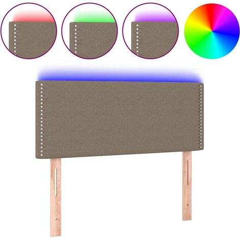 Maison Exclusive - Cabecero con LED de tela gris taupe 90x5x78/88 (1/5)