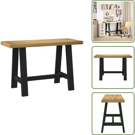 Tavolo da pranzo - vidaXL Scrivania NOAIN Gambe a Forma di A 120x50x75 cm Legno Massello - Home office
