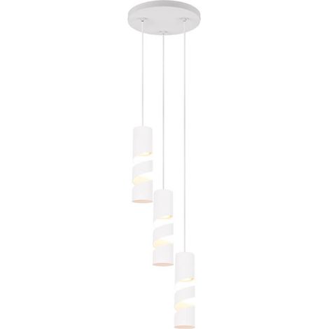 Suspension Stream Trio blanche ronde 3xGU10 métal Ø28cm (1/2)