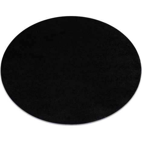 ETON PLUS cerchio tappeto nero, monocolore, uniforme, semplice black rotondo 133 cm