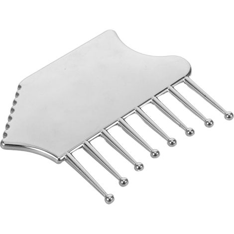 Générique Outil de Guasha Visage en Alliage de Zinc Design Ergonomique et Confort Maximal, Peigne de Massage pour Cuir Chevelu et Bras, Bureau et Voyage (1/5)