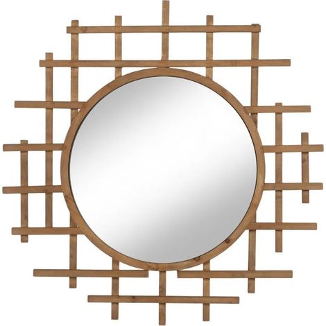 Miroir rond design en bois 100cm Diva (1/5)