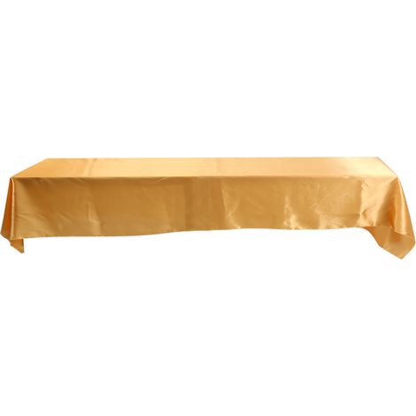 Nappe rectangulaire 145x320cm, anti-taches, dorée, idéale pour banquet, mariage, fête et décoration de table. (1/5)