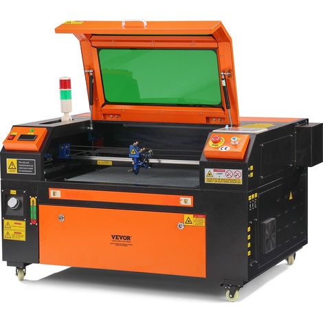 Graveur Laser CO2 Machine de Gravure Découpe Laser 60 W Zone de Travail 400x600 mm Vitesse de Travail 0-500 mm/s, avec Assistance Air, Panneau de Commande Numérique, pour Bois, Acrylique, Tissu (1/5)