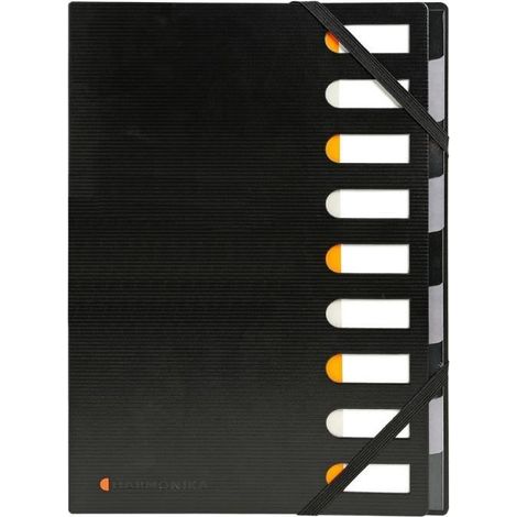 EXACOMPTA Trieur rigide "Harmonika Exactive" Dos Extensible 9 Compartiments Noir (1/3)