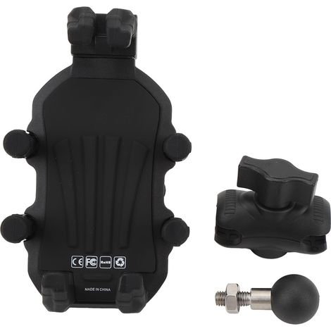 Jeffergarden Support de téléphone pour fourche avant de moto avec amortisseur, réglable pour smartphones de 4,9 à 8,1 pouces, rotule M8 diamètre de la base 8 mm/0,31 pouce (1/5)