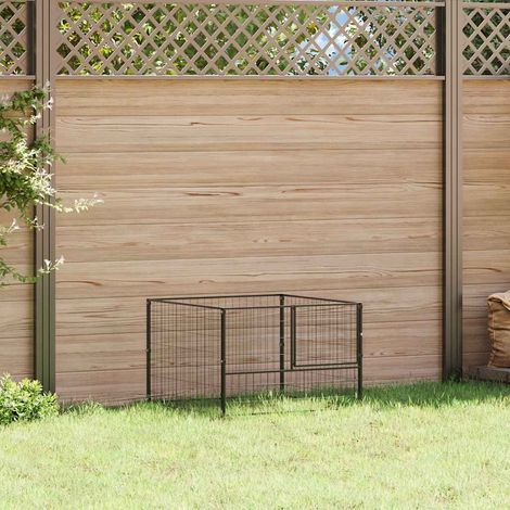 Niche pour chien noire en acier 100x100x70 cm